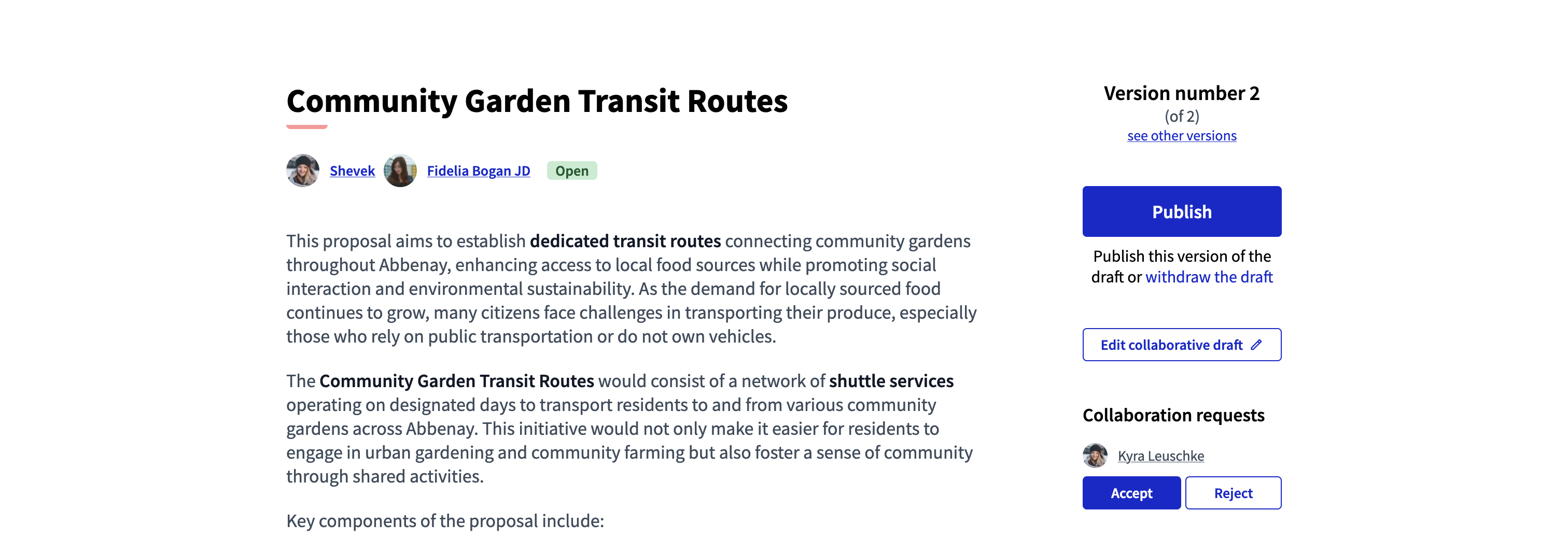 Draft with two authors