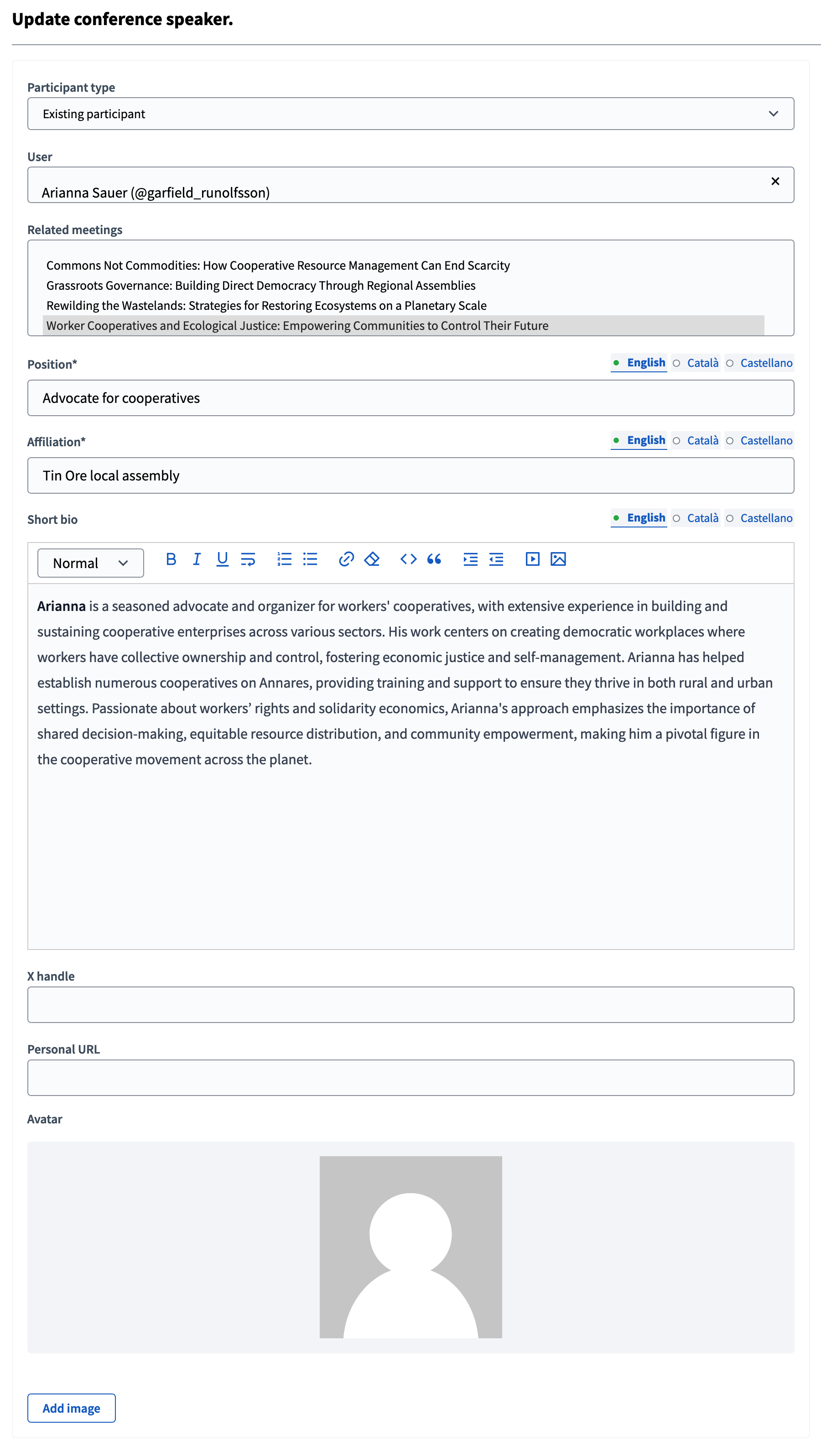 Conferences speakers