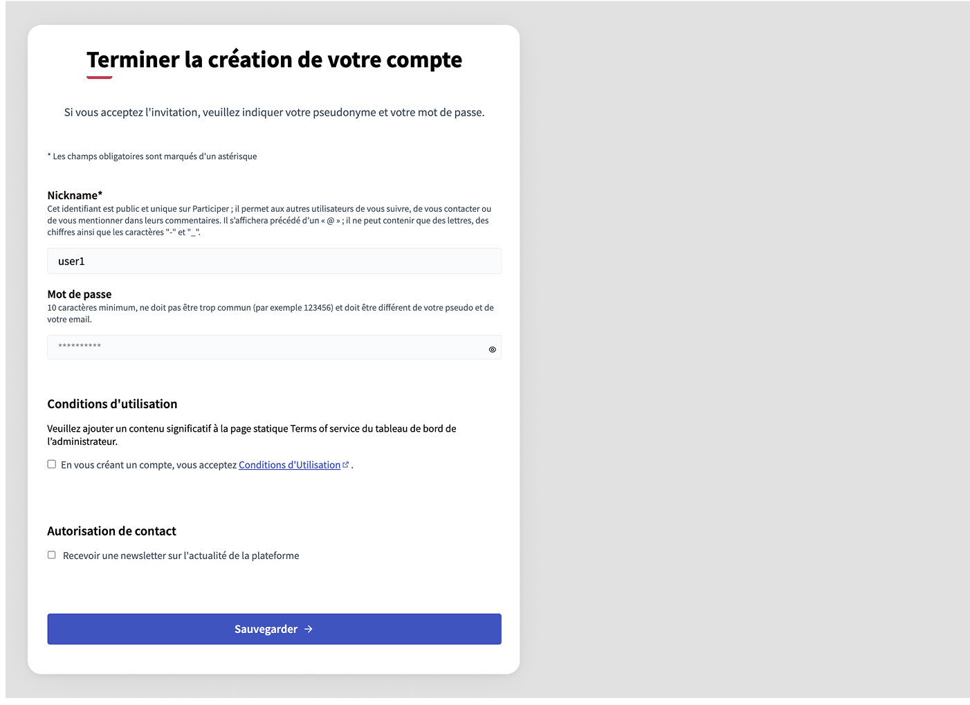 Administrator invitation email